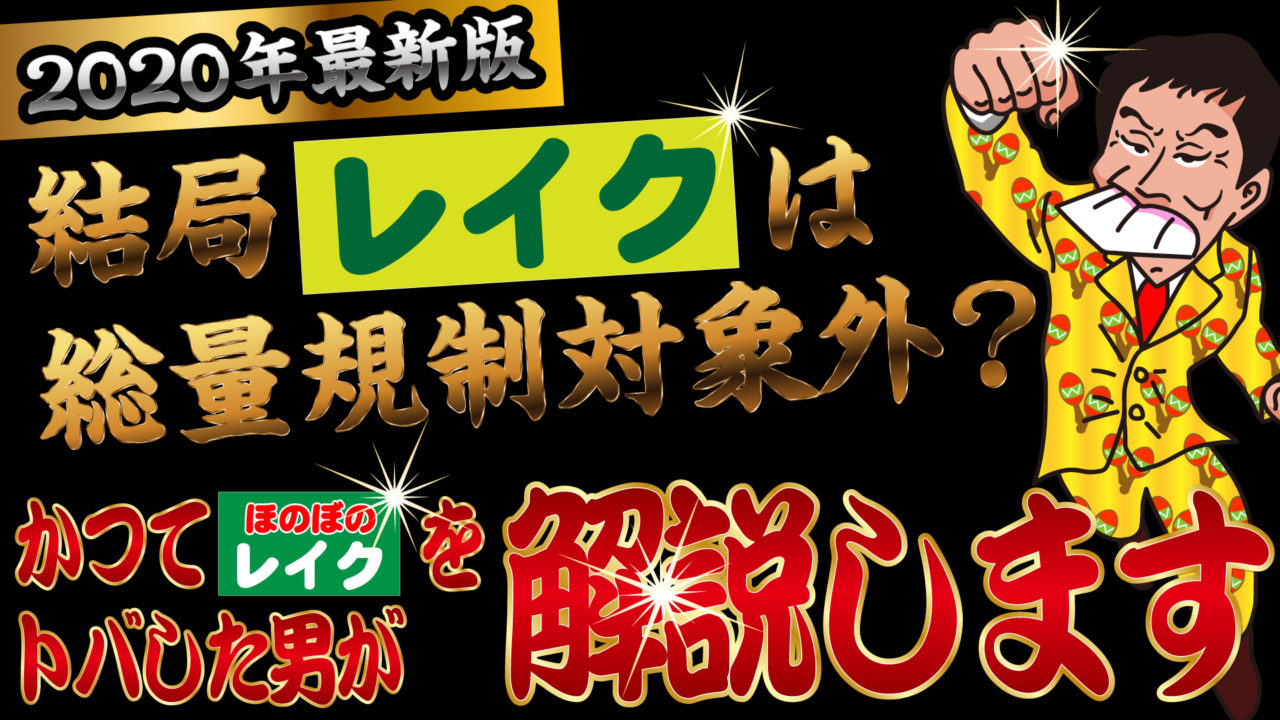 年最新版 結局レイクは総量規制対象外 かつて ほのぼのレイク をトバシた男が解説します トバシ借金道